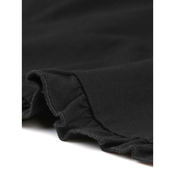 Bolero Shrugs Ruffle Short Sleeve Shrugs Black - Picture 4 of 6